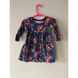 Old Navy Bluye Floral Baby Girls Long Sleeved Dress- Size 6-12m